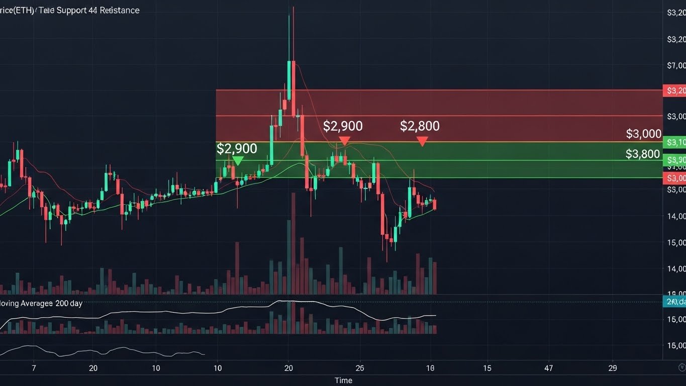 Ethereum Price Analysis of Support and Resistance Zones Near $3K