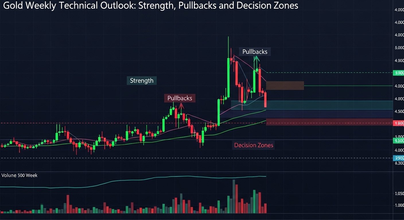 Gold Weekly Technical Outlook Strength, Pullbacks, and Decision Zones