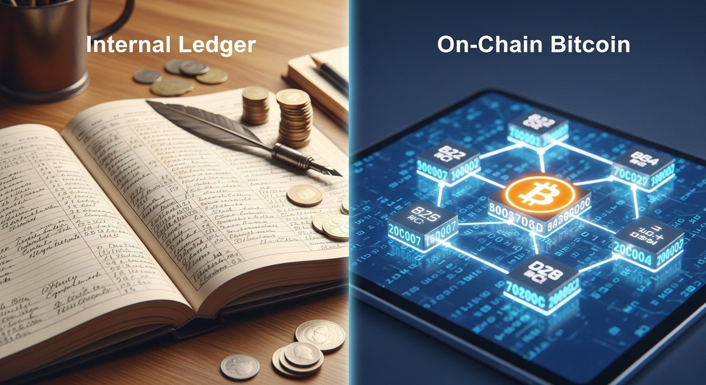 Internal Ledger vs On-Chain Bitcoin