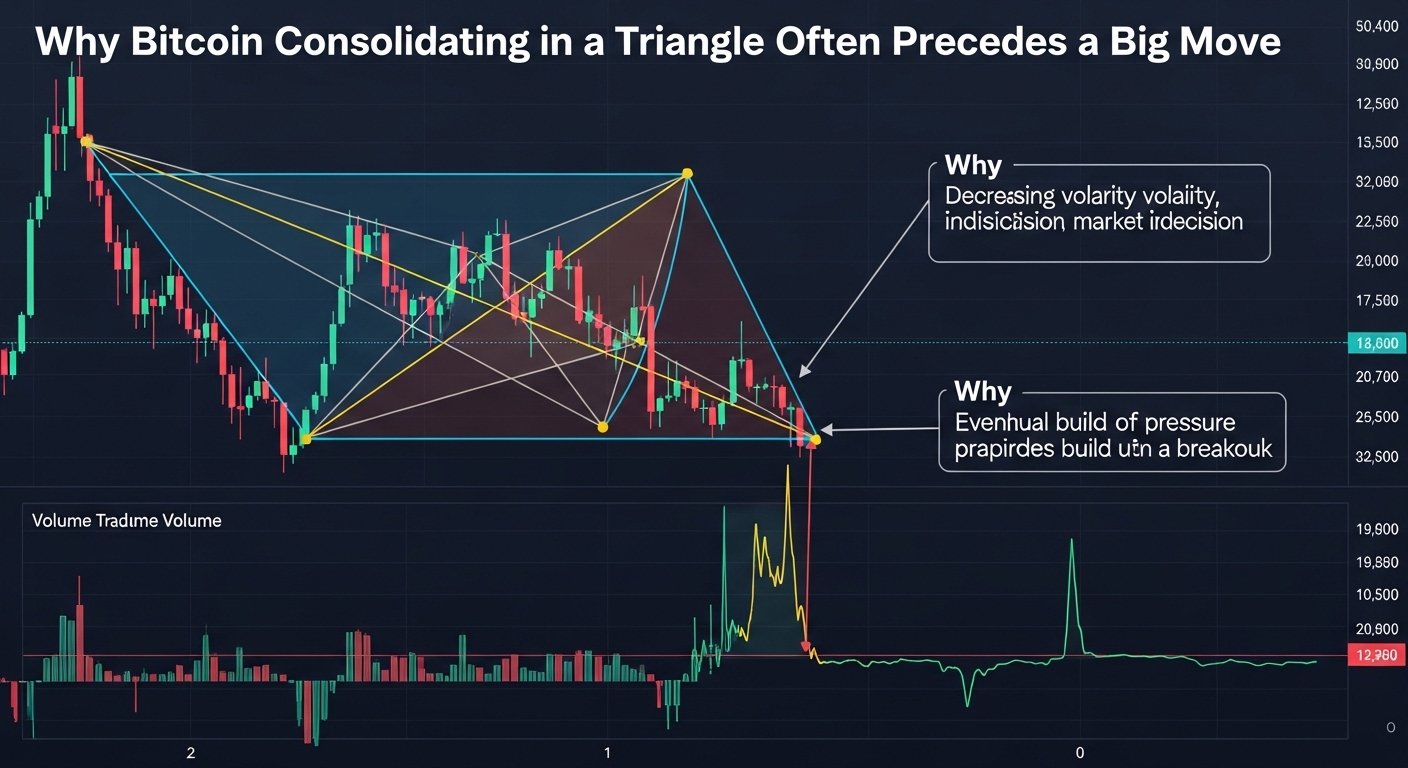 Why Bitcoin Consolidating in a Triangle Often Precedes a Big Move